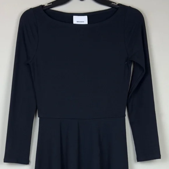 Reformation Wiley Stretch Organic Cotton Blend Fit & Flare Midi Dress Size XS - Picture 11 of 16